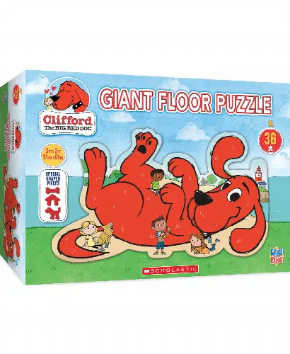 MasterPieces Floor Jigsaw Puzzle - Clifford Beach Kids - 36 Piece - Image 1