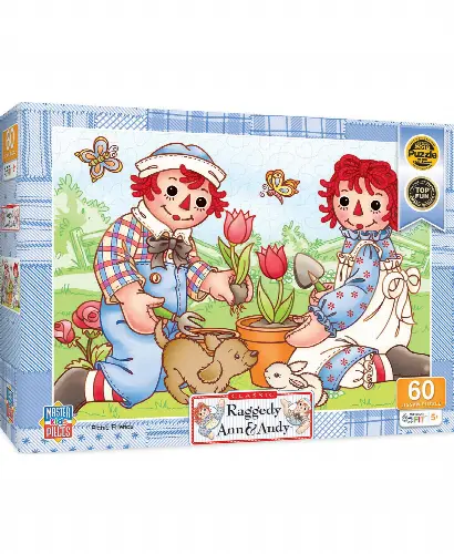 MasterPieces Puzzles 60 Piece Jigsaw Puzzle for Kids - Raggedy Ann and Andy Picnic Friends - 14"x19" - Image 1