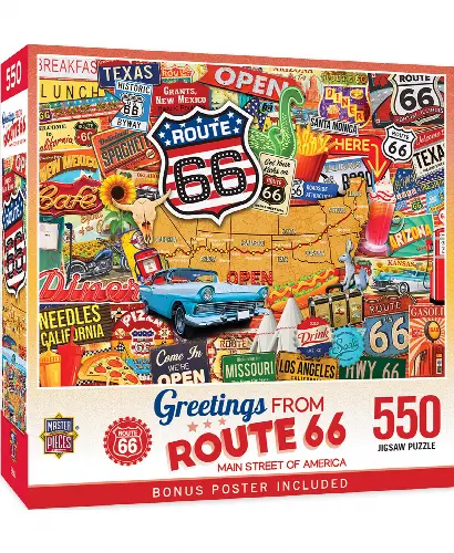 MasterPieces Greetings From Jigsaw Puzzle - Route 66 - 550 Piece - Image 1