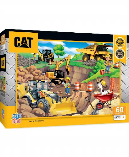 MasterPieces Puzzles 60 Piece Jigsaw Puzzle for Kids - Cat Day at the Quarry - 14"x19" - Image 1