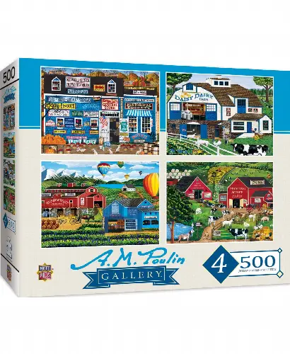 MasterPieces 4 Packs 4 Pack Jigsaw Puzzle - AM Poulin - 500 Piece - Image 1