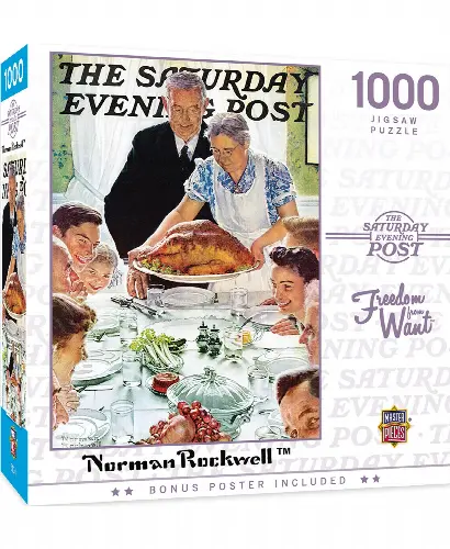 MasterPieces Saturday Evening Post Jigsaw Puzzle - Freedom from Want - 1000 Piece - Image 1