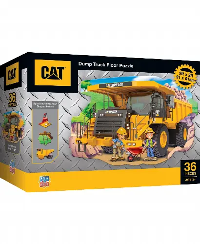 MasterPieces Puzzles Floor Puzzle - Jumbo Size 36 Piece Jigsaw Puzzle for Kids - Caterpillar Dump Truck Tractor - 3ftx2ft - Image 1