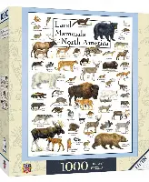 MasterPieces Poster Art Jigsaw Puzzle - Land Mammals of North America - 1000 Piece