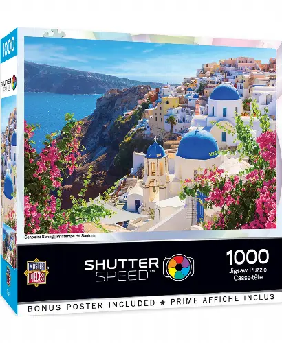 MasterPieces Shutter Speed Jigsaw Puzzle - Santorini Spring - 1000 Piece - Image 1