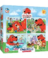 MasterPieces Puzzles Puzzle Set - 4-Pack 100 Piece Jigsaw Puzzle for Kids - Clifford 4-Pack - 8"x10"