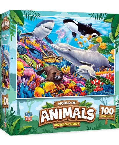 MasterPieces Puzzles World of Animals 100 Piece Jigsaw Puzzle for Kids - Undersea Friends - 11.5"x15" - Image 1