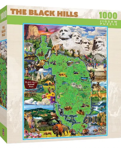 MasterPieces National Parks Jigsaw Puzzle - Black Hills Map - 1000 Piece - Image 1