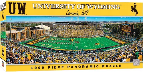 MasterPieces Stadium Panoramic Jigsaw Puzzle - Wyoming Cowboys - Center View - 1000 Piece - Image 1