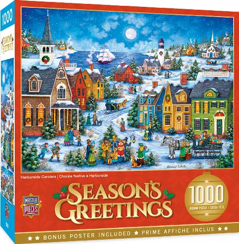 MasterPieces Holiday Christmas Jigsaw Puzzle - Harbor Side Carolers - 1000 Piece - Image 1