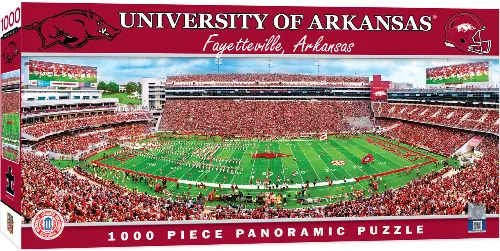 MasterPieces Stadium Panoramic Arkansas Razorbacks Jigsaw Puzzle - Center View - 1000 Piece - Image 1