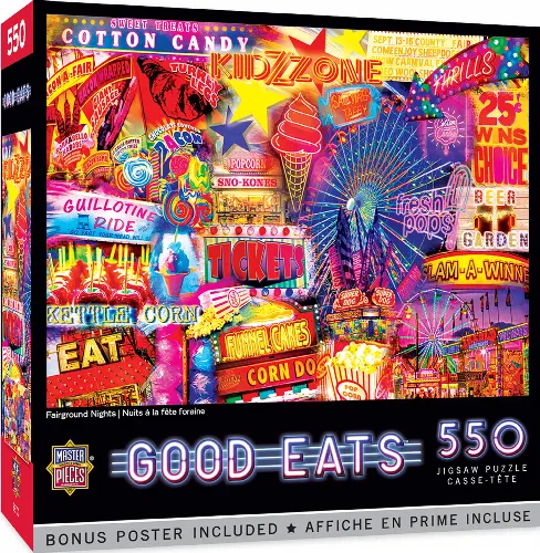 MasterPieces Good Eats Jigsaw Puzzle - Fairground Nights - 550 Piece - Image 1
