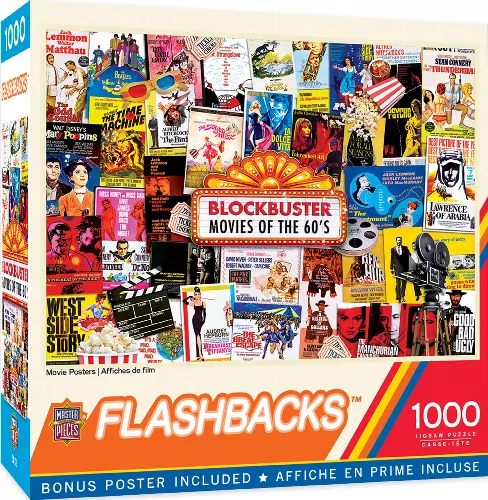 MasterPieces Flashbacks Jigsaw Puzzle - Movie Posters - 1000 Piece - Image 1