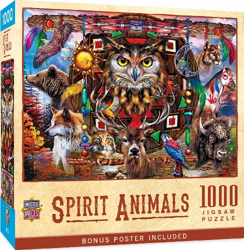 MasterPieces Tribal Spirit Jigsaw Puzzle - Spirit Animals - 1000 Piece - Image 1