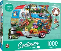 MasterPieces Contours Shaped Jigsaw Puzzle - Happy Campers - 1000 Piece