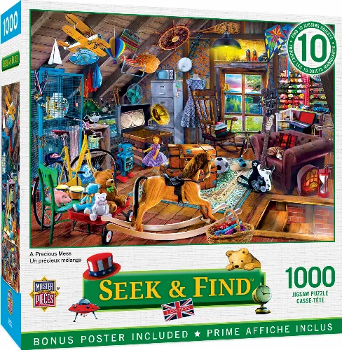 MasterPieces Seek & Find Jigsaw Puzzle - A Precious Mess - 1000 Piece - Image 1