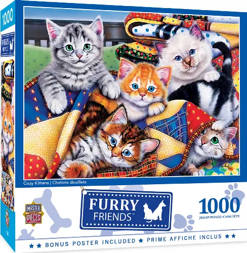 MasterPieces Furry Friends Jigsaw Puzzle - Cozy Kittens - 1000 Piece - Image 1