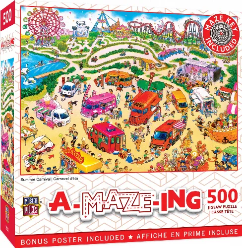 MasterPieces A-Maze-ing Jigsaw Puzzle - Summer Carnival - 500 Piece - Image 1