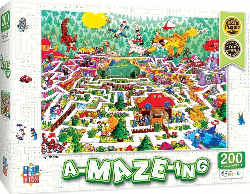 MasterPieces A-Maze-ing Jigsaw Puzzle - Toy Blocks - 200 Piece - Image 1