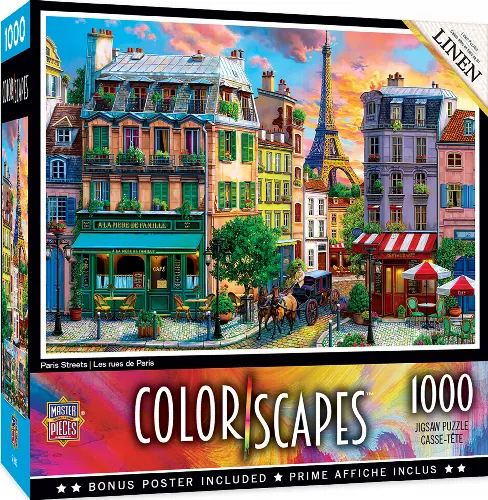 MasterPieces Colorscapes Jigsaw Puzzle - Paris Streets By ArtWorld - 1000 Piece - Image 1