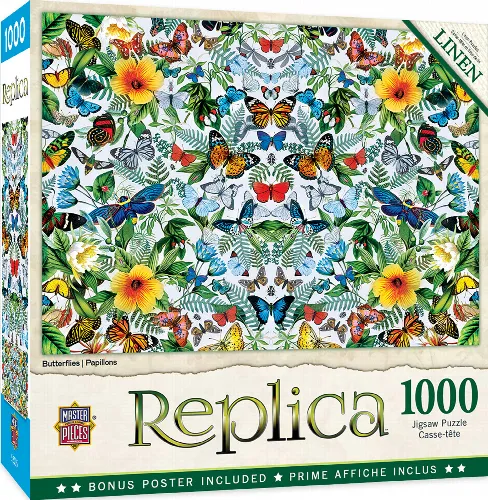 MasterPieces Seek & Find Replica Jigsaw Puzzle - Butterflies - 1000 Piece - Image 1