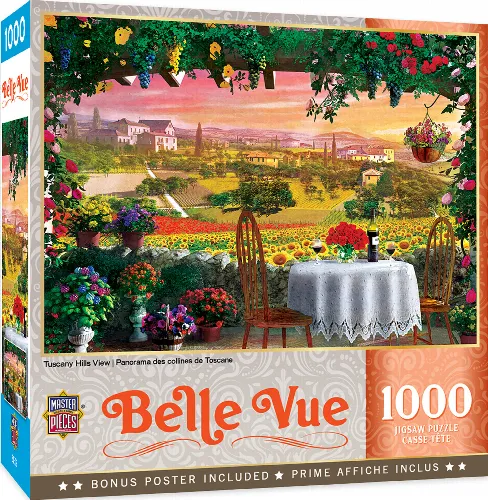 MasterPieces Belle Vue Jigsaw Puzzle - Tuscany Hills Views - 1000 Piece - Image 1