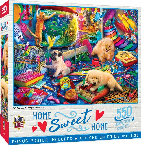 MasterPieces Home Sweet Home Jigsaw Puzzle - Pet's Play Room - 550 Piece - Image 1