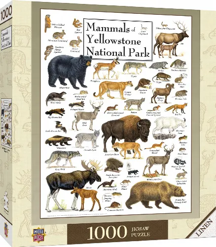 MasterPieces Poster Art Jigsaw Puzzle - Mammals of Yellowstone National Park - 1000 Piece - Image 1