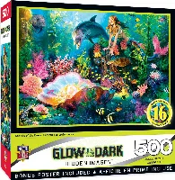 MasterPieces Hidden Image Glow In The Dark Jigsaw Puzzle - Secrets of the Deep - 500 Piece