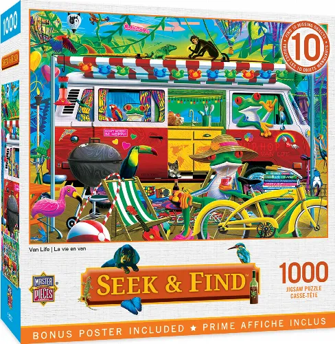 MasterPieces Seek & Find Jigsaw Puzzle - Van Life - 1000 Piece - Image 1