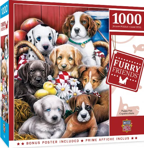 MasterPieces Furry Friends Jigsaw Puzzle - Puppy Pals - 1000 Piece - Image 1