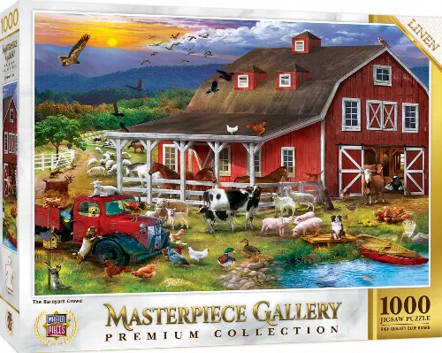 MasterPieces MP Gallery Gallery Jigsaw Puzzle - The Barnyard Crowd - 1000 Piece - Image 1