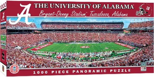 MasterPieces Stadium Panoramic Jigsaw Puzzle - Alabama Crimson Tide - Center View - 1000 Piece - Image 1