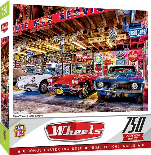 MasterPieces Wheels Jigsaw Puzzle - Triple Threat - 750 Piece - Image 1