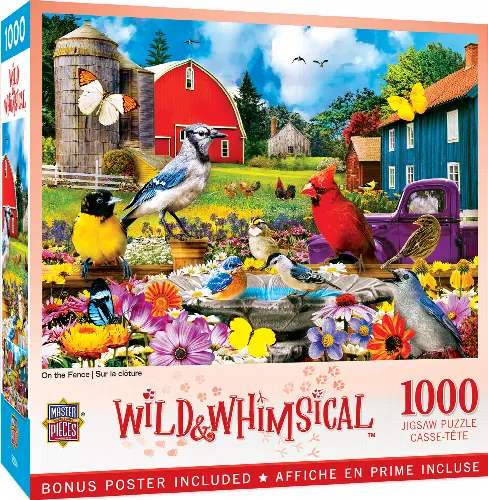 MasterPieces Wild & Whimsical Jigsaw Puzzle - On the Fence - 1000 Piece - Image 1