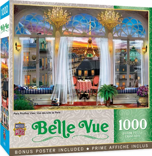 MasterPieces Belle Vue Jigsaw Puzzle - Paris Rooftop View - 1000 Piece - Image 1