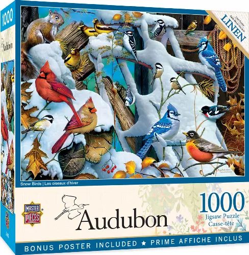 MasterPieces Audubon Jigsaw Puzzle - Snow Birds - 1000 Piece - Image 1