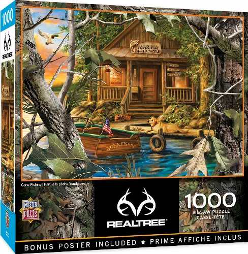 MasterPieces Realtree Rainbow Sauce Jigsaw Puzzle - Gone Fishing - 1000 Piece - Image 1