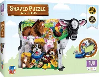 MasterPieces Shaped Jigsaw Puzzle - Farm Friends Kids - 100 Piece