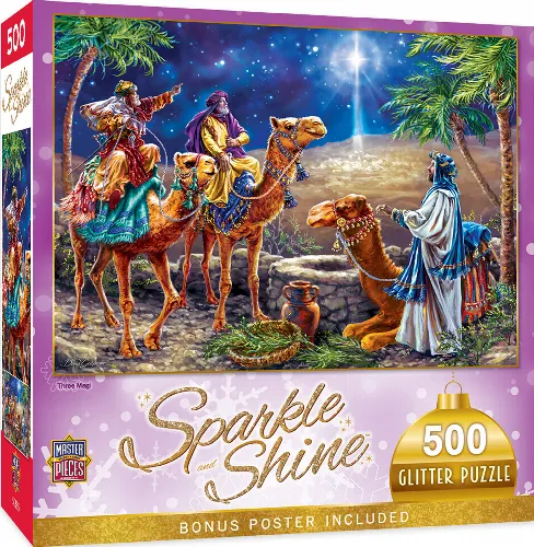 MasterPieces Holiday Glitter Christmas- Three Magi - 500 Piece - Image 1