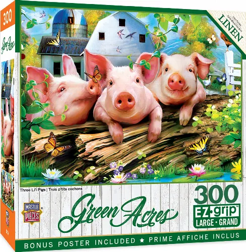 MasterPieces Green Acres Jigsaw Puzzle - Three Lil' Pigs - 300 Piece - Image 1