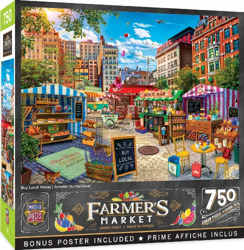 MasterPieces Farmer's Market Jigsaw Puzzle - Buy Local Honey - 750 Piece - Image 1