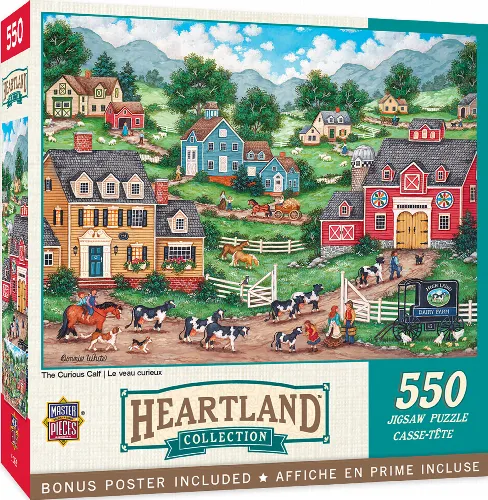 MasterPieces Heartland Jigsaw Puzzle - The Curious Calf - 550 Piece - Image 1