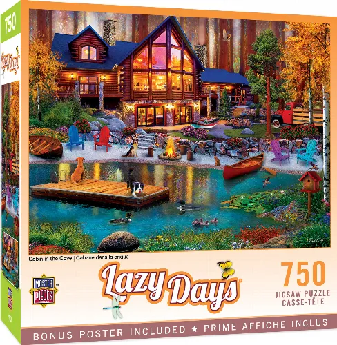 MasterPieces Lazy Days Jigsaw Puzzle - Cabin in the Cove - 750 Piece - Image 1