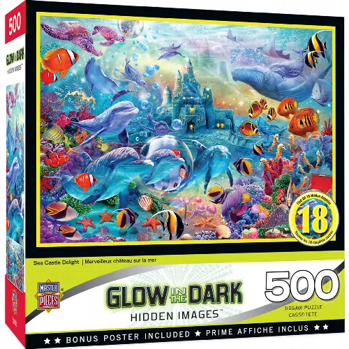 MasterPieces Hidden Image Glow Hidden Images Jigsaw Puzzle - Sea Castle Delight - 500 Piece - Image 1