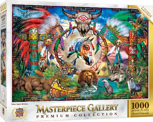MasterPieces Gallery Jigsaw Puzzle - Tribal Spirit Animals - 1000 Piece - Image 1