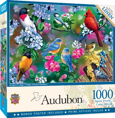 MasterPieces Audubon Jigsaw Puzzle - Songbird Collage - 1000 Piece - Image 1