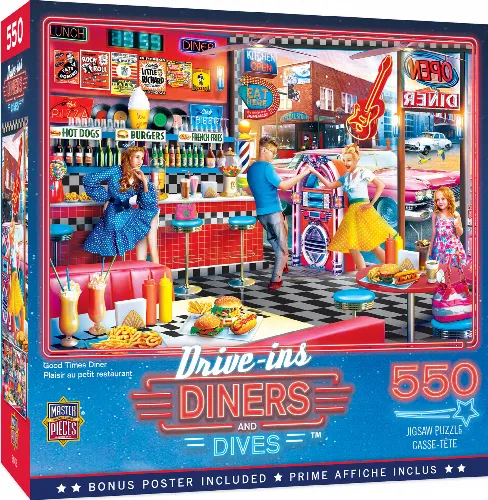 MasterPieces Drive-Ins, Diners and Dives Drive-Ins, Diners & Dives - Good Times Diner - 550 Piece - Image 1