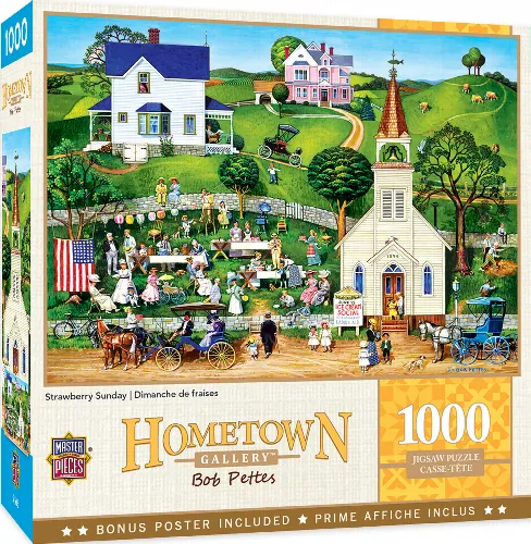 MasterPieces Hometown Gallery Jigsaw Puzzle - Strawberry Sunday - 1000 Piece - Image 1