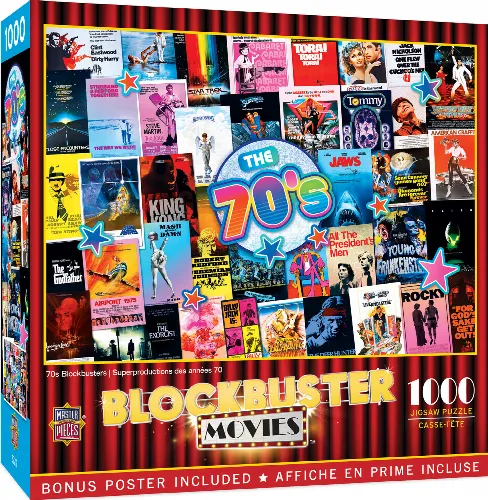 MasterPieces Blockbuster Movies Jigsaw Puzzle - 70's Blockbusters - 1000 Piece - Image 1